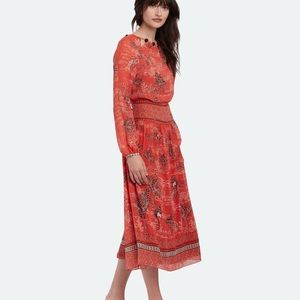 Saloni thala beaded neckline midi silk dress 4